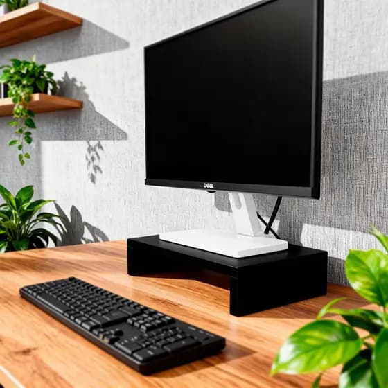 Suporte para Monitor MDF 33x20 cm - Mesa EAD Home Office Organização Ergonomia Conforto