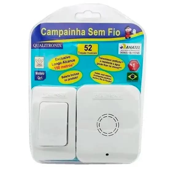 CAMPAINHA SEM FIO QUALITRONIX 54 TOQUES
