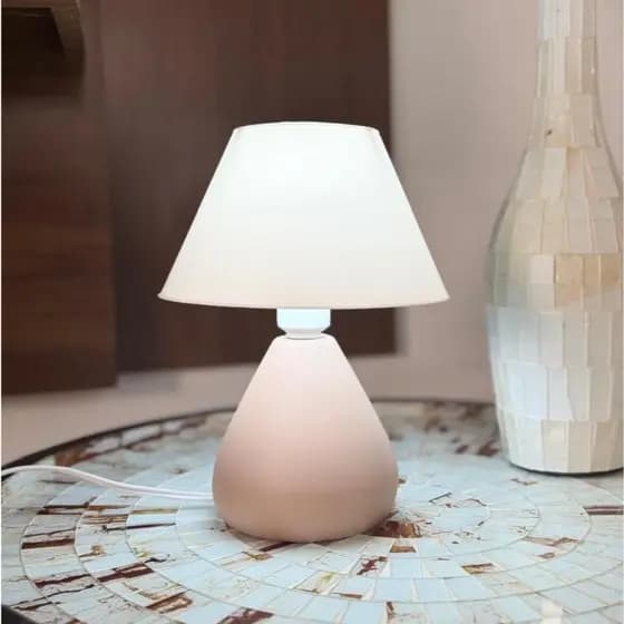 *Novas Cores* - Abajur de Cerâmica Gota com Cúpula Decoração Quarto Sala Escritório