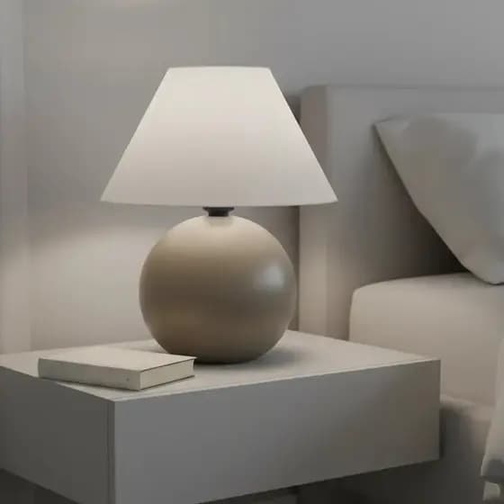 Abajur Bola Grande Feito de Cerâmica Com Cúpula Para Quarto Sala Escritório Varias Cores