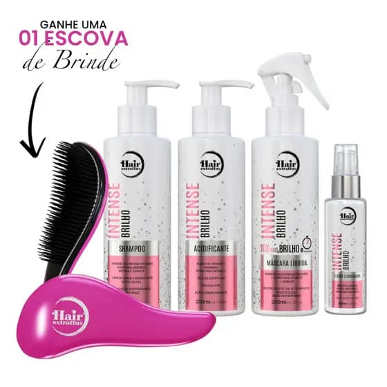 Kit Para Tratamento Intense Brilho Hair + Escova Hair