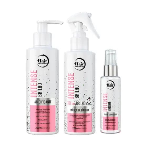 Kit Másc. + Acidificante + Fluido Iluminador Intense Brilho