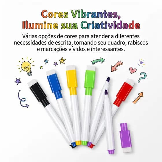 6 Cores Caneta Quadro Branco Ponta 3,1mm Baixo Odor para Escola Escritório Ensino Online