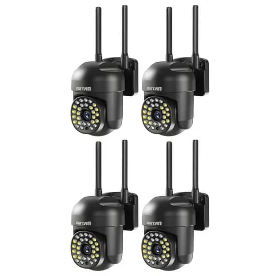 Kit 4 Câmera de Segurança Wi-fi HD Preto com Alarme e Sensor de Movimento - com App YOOSEE