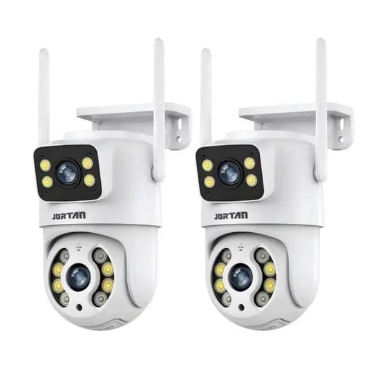Kit 2 Câmera de Segurança IP Wi-fi Branco IP66 360°de Lente Dupla - com App YOOSEE
