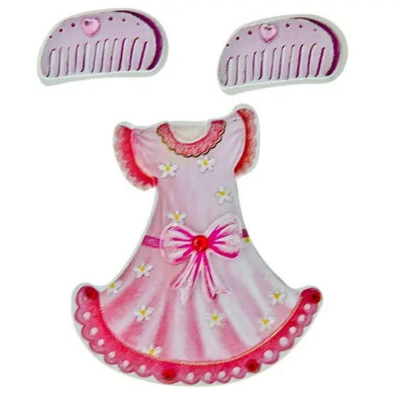Adesivo 3D AD1165 Vestido Rosa Toke e Crie