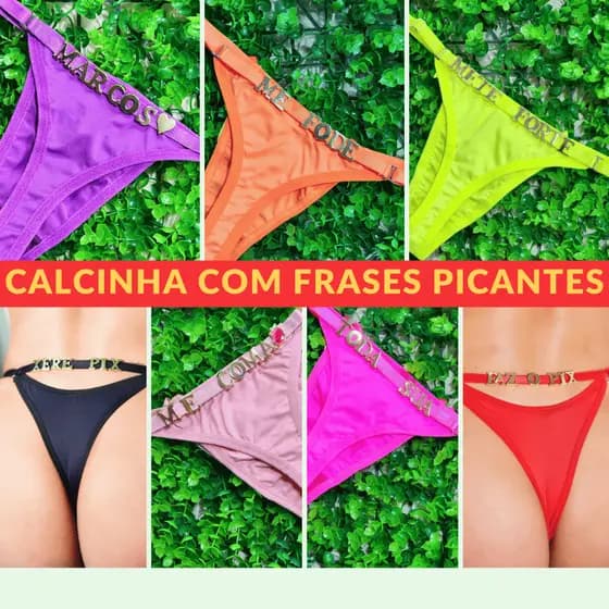 Calcinha Picante Fio Dental Sensual Com Frases Picantes Frase Personalizada Hotwife Cuckold Sexi