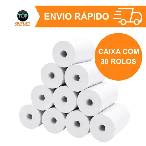 Bobina Térmica 80x30 Pdv Cupom Fiscal Caixa com 30 Unidades Branca