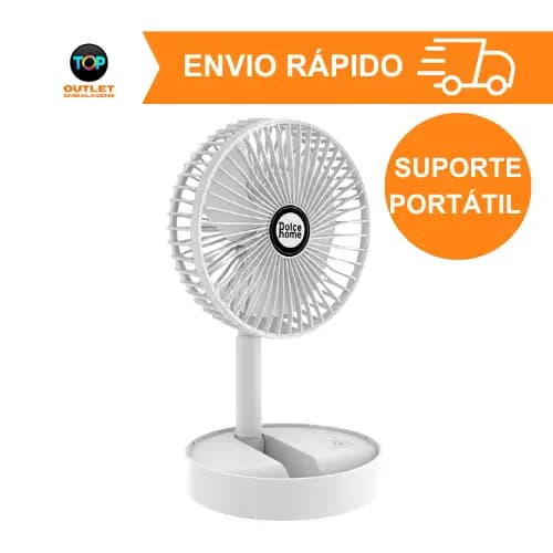 Mini Ventilador Dobrável com Suporte P/ Celular