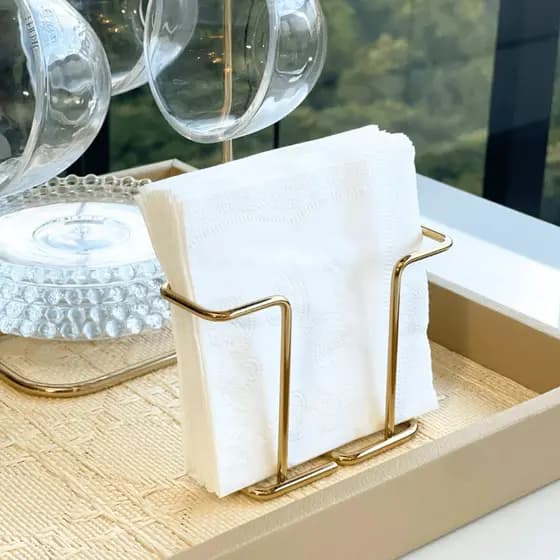 Porta Guardanapos Dourado 13,5cm Future