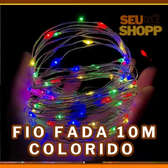 Fio Fada Cordão de Led 10M Colorido Iluminação Decoração Natal Natalina Pisca Pisca Ano Novo