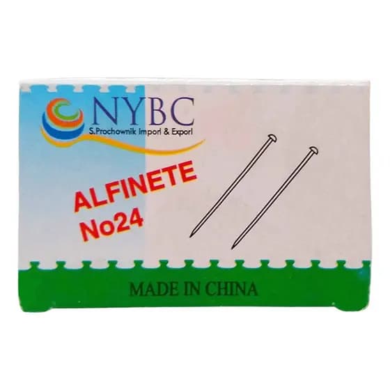 Alfinete De Cabeça Metalizada Nº24 Com 1500 Unidades Nybc Cabeça Metalizada Metal Resistente