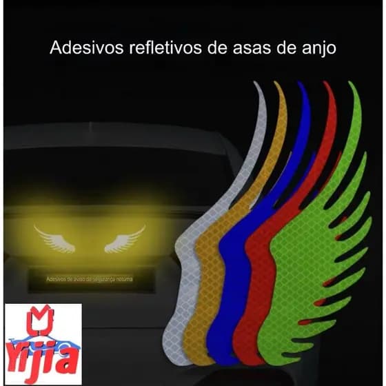 Par de Adesivos Asas Refletivas (Lado Direito e Esquerdo) - 13x4,5 cm!