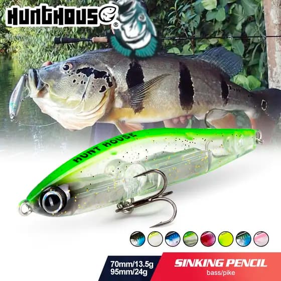Hunthouse Afundando Lápis Isca De Pesca 70mm/13.5g 95mm/24g Armadilha De Mel Corrico Wobblers Dura De Água Salgada Para Truta Robalo