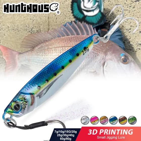 Hunthouse Metal Gabarito Isca De Pesca Afundando Lento Jigging 7g-80g Fundição Dura Água Salgada Artificial Pique Seass Peixe Enfrentar