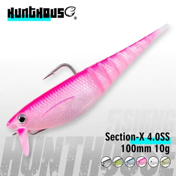 Hunthouse Isca De Pesca Macia Seção-X 4.0s 100mm 10g Afundamento Lento Silicone PVC Biônico Sopa Leurre Shad Para Baixo