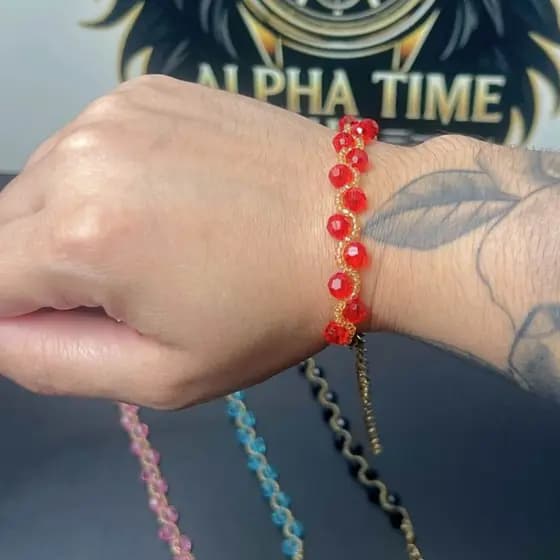 Pulseira Charlotte com Detalhes Dourados | Artesanal Feminina | Pulseira Feminina | Presente Feminino Pulseira Delicada