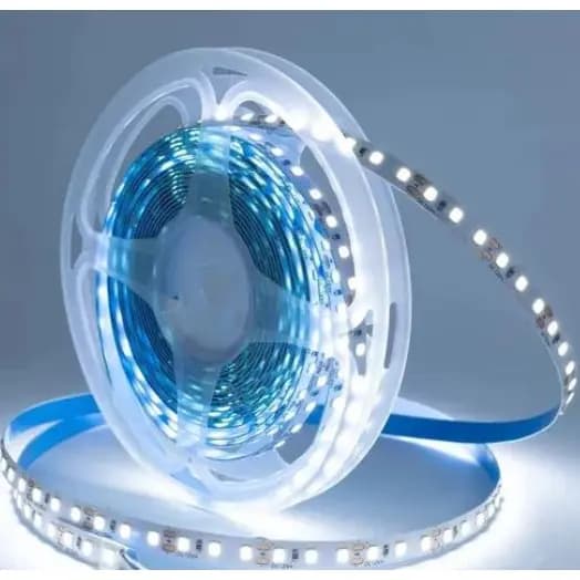Fita LED Rolo 120 por Metro IP20 12V 3528 Cor Branco Frio 6500K para Decoração 5 Metros