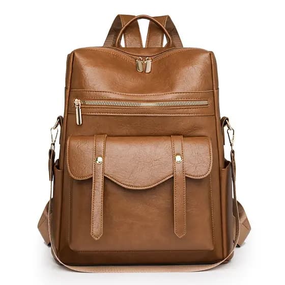 Modelo 2264, nova mochila feminina em PU, estilo retrô europeu e americano, versátil
