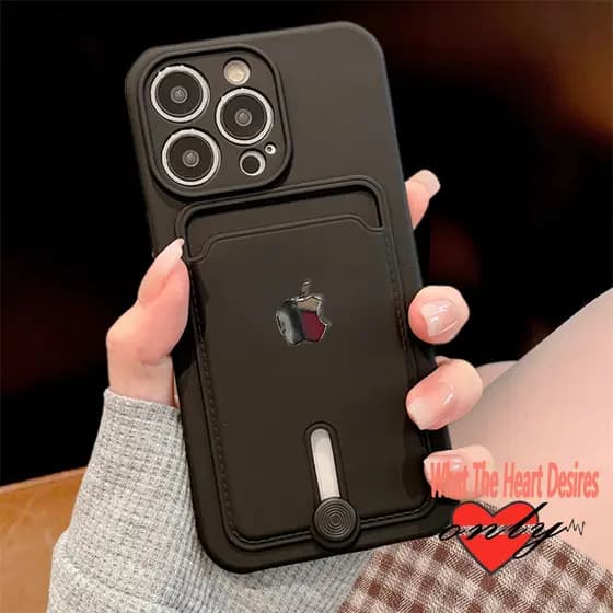 Capa De Celular De Silicone Porta-Cartão Para Capinha iPhone 13 11 12 14 16 15 Pro Max Capinha Choque Capinha iphone