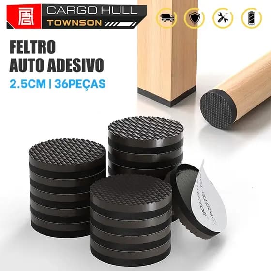 Protetor Feltro Auto Adesivo Protetores de Piso 54Pc EVA 2,5cm Móveis Pé Cadeira Mesa