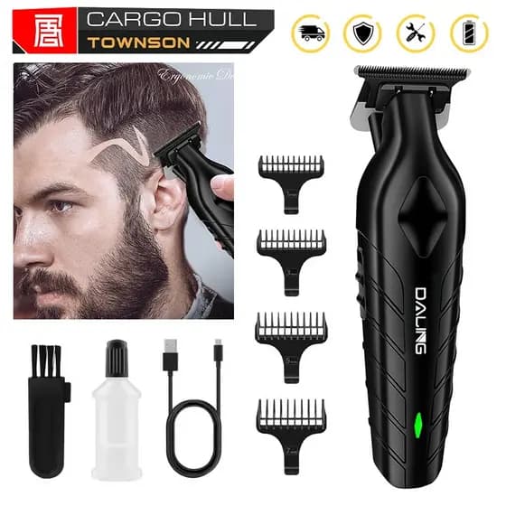 Maquina Corte Cabelo Acabamento Profissional Faixa de Barba Aparador Barbeador Recarregável Sem fio