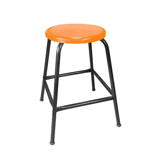 Banqueta Banco Bar 55cm Empilhavel Para Lanchonete Mesa Cozinha Laranja