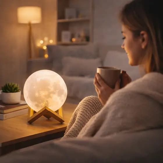Luminária De Lua Cheia 10 CM-3d Led Abajur Luminaria Para Decoração