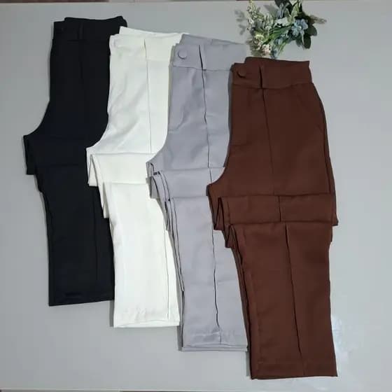 Calça Social Alfaiataria Feminina Tradicional Reta