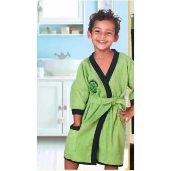 Roupão Infantil Juvenil Adolescente Personagens Tecido Felpudo Atoalhado com Bolso e Bordado