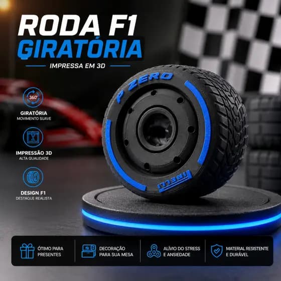 Roda F1 Giratória Colecionável Decorativa Spinner Geek Fórmula 1 Presente Para Fãs