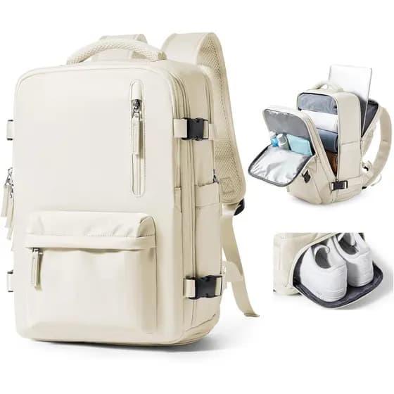 Mochila De Viagem Feminina Masculina Grande Capacidade Com Porta USB Notebook Respiravel Ideal Para Curtos Passeios