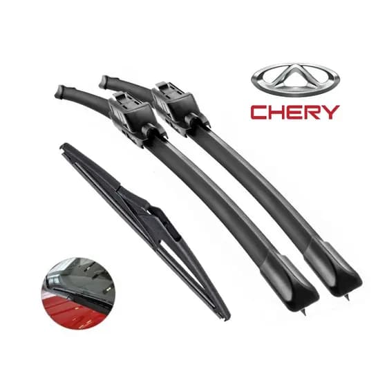 Jogo Palhetas Limpador de Parabrisa Silicone Chuva Cherry Tiggo Face Qq Cielo Arrizo