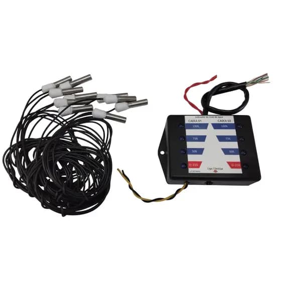 Painel Medidor Duplo Nível Água 12V 4 Leds Lancha Motorhome