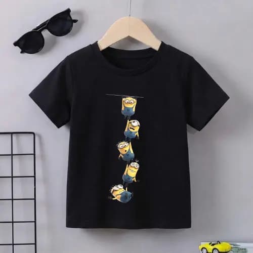 Camiseta Infantil Infantil Camisa Algodão 100% Unissex Blusa Minions