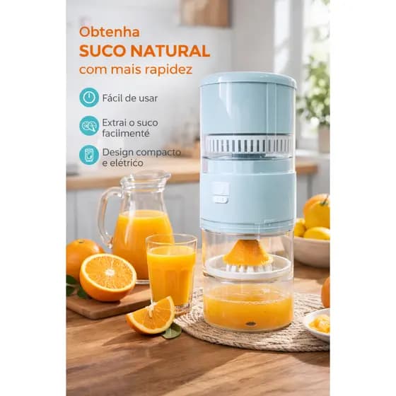 Espremedor De Laranja Elétrico Portátil USB Recarregável Bivolt
