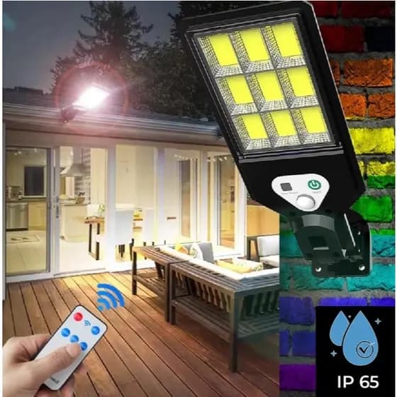 Luminária Refletor Solar De Parede Com Sensor de Movimento Led (3063)