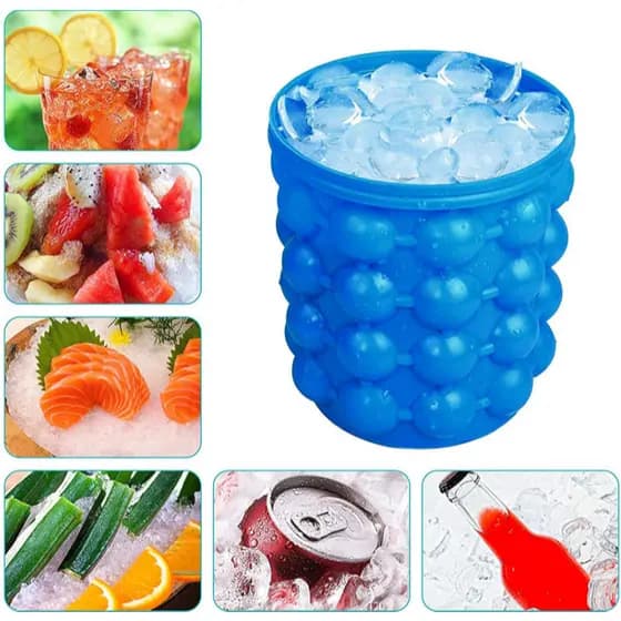 Mini Balde Forma De Gelo 120 Cubos Silicone Versátil para Geladeira Compacto Multiuso