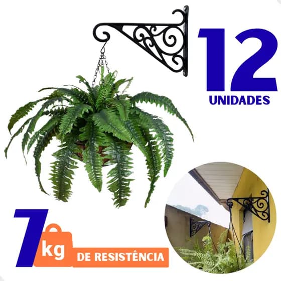 Kit 12 Suportes Mão Francesa De Parede Para Vasos
