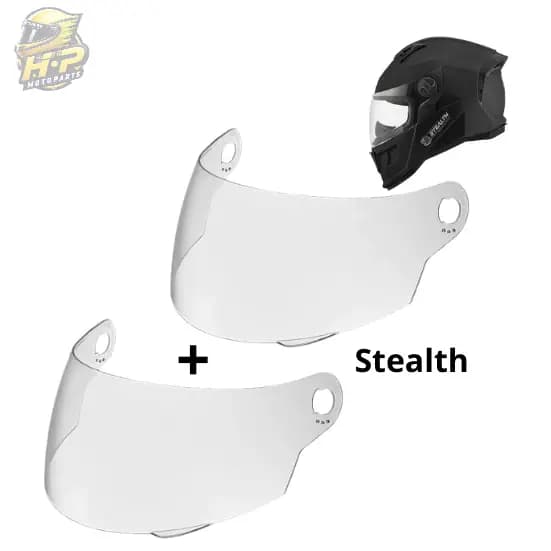 2 Viseiras Cristais ou Fumê Para Capacete Compatível Stealth (com as 2 pontas REDONDAS) Pro Tork
