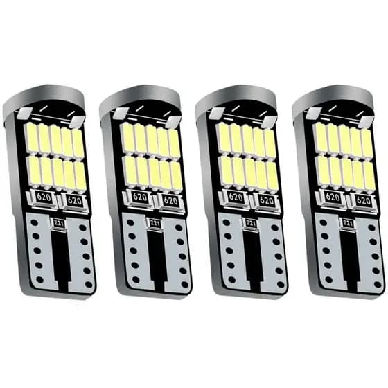 4 Lampadas Pingo 26 Led T10 Bem Forte Lanterna Meia Luz 5w