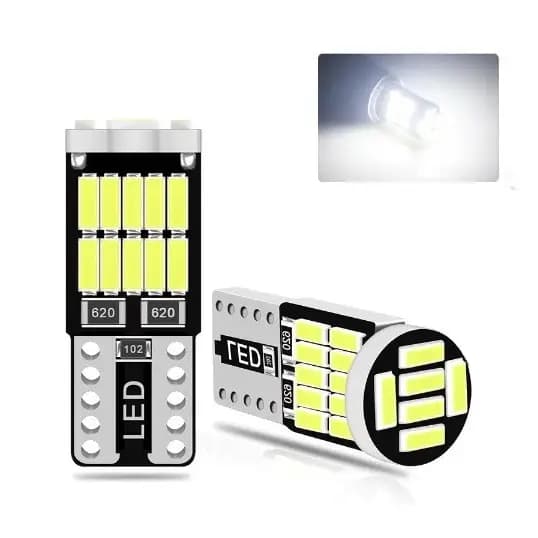 Par Lampada Pingo 26 Led T10 Bem Forte Lanterna Meia Luz 5w