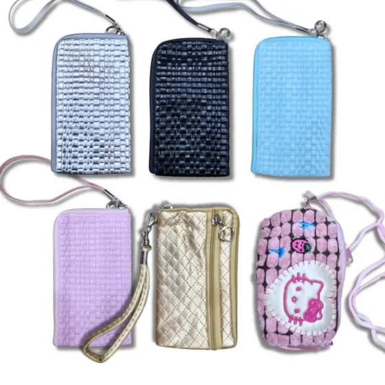 KIT 6 Bolsinhas Feminina Porta Moedas Dinheiro Cartão Documento