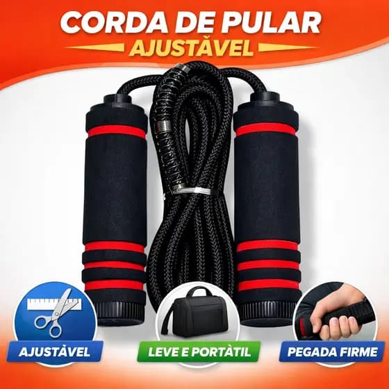 Corda de Pular Ajustável Nylon | Treino Cardio Fitness em Casa | Adulto e Infantil