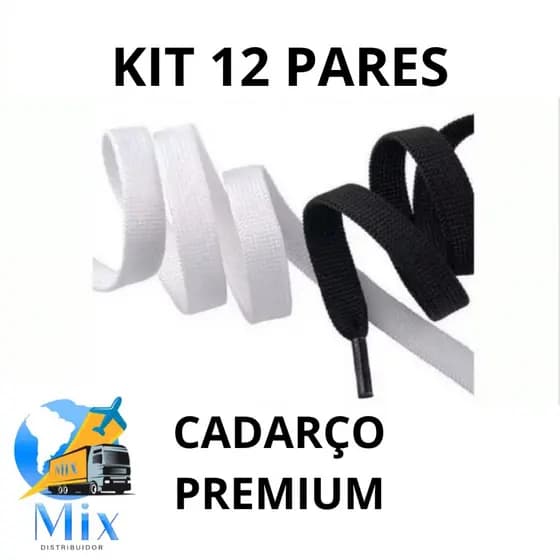 kit 12 Pares De Cadarços Planos De Super Qualidade De Largura Para Tênis Botas De Corrida Atlética