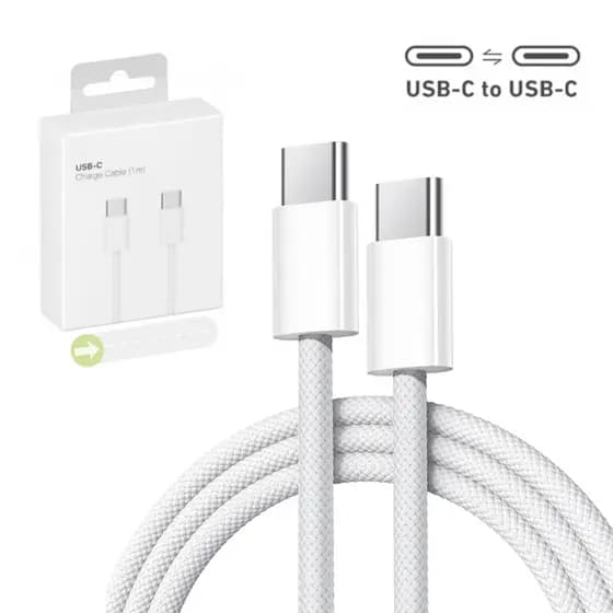 Cabo Tipo C para Tipo C USB-C – Carga Rápida – Compatível iPhone 15/16/17