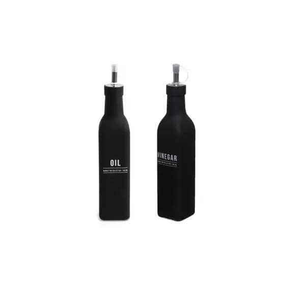 Kit Porta Azeite e Vinagre Vidro Preto Manhattan Hauskraft