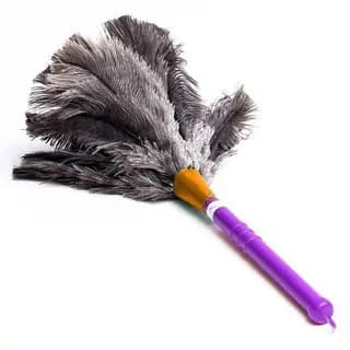 Espanador De Pó 45cm Pluma De Avestruz Limpa Poeira Duster
