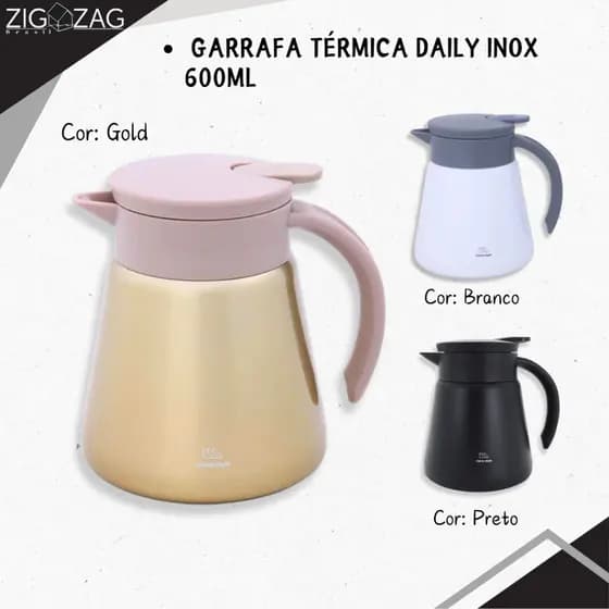 Garrafa Térmica Daily Parede Dupla de Inox - 650ml | Mantenha Suas Bebidas Quentes ou Frias por Mais Tempo