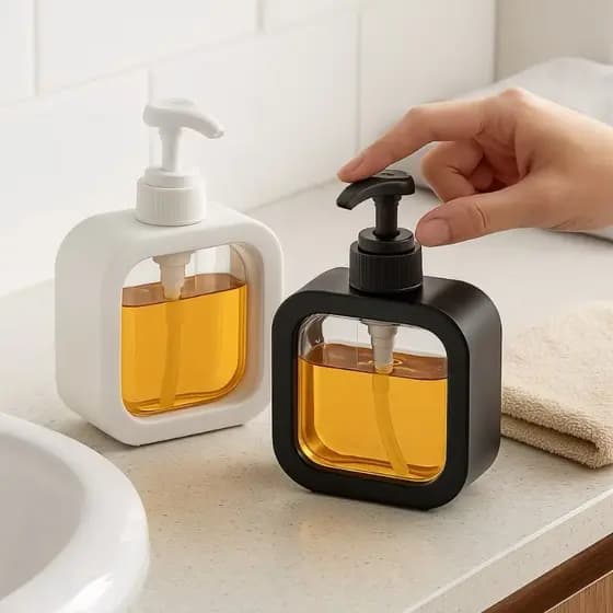 Dispensador de Sabonete Liquido 330 ml Frasco Plástico Premium Bomba Para Cozinha ou Banheiro